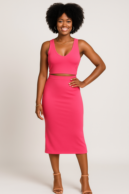 Pink 2-Piece Skirt Set