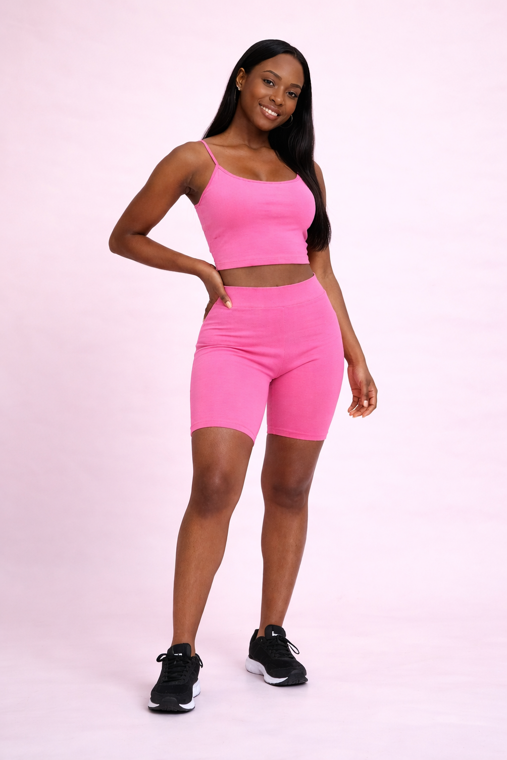 Reyna Spaghetti Strap Biker Set