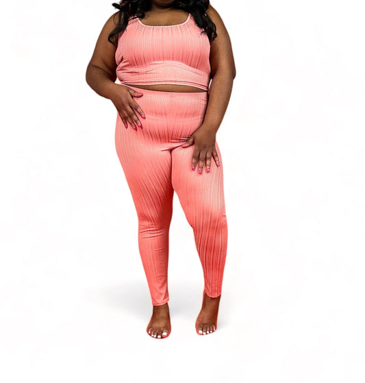 Hazel Plus 2 - Piece Ribbed Legging Set - QueenzReign