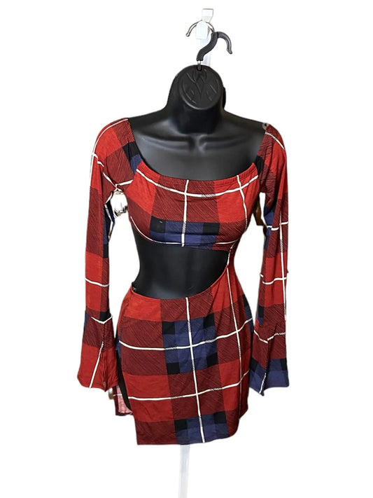 Victoria Plaid Open Side Mini Dress - QueenzReign