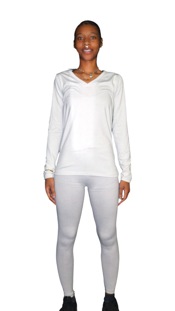 Brushed Microfiber Long Sleeve V-Neck