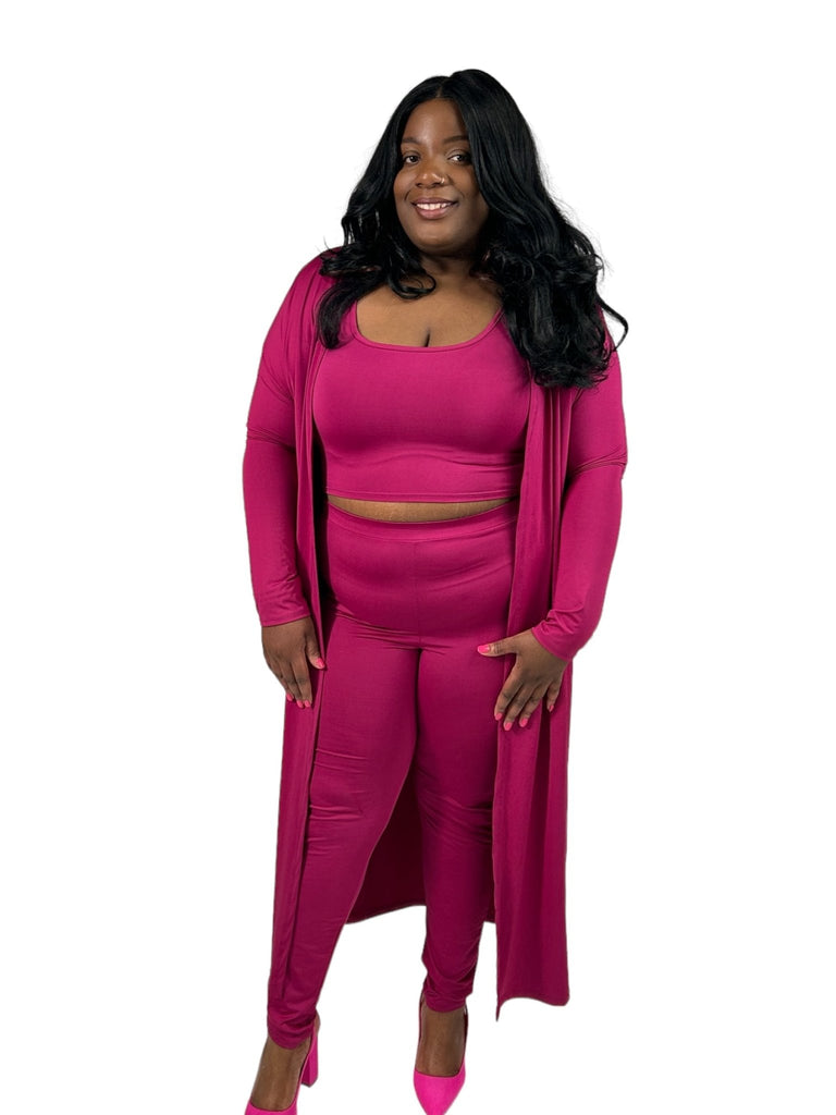 Colby Plus Size 3 - piece Cardigan Set - QueenzReign