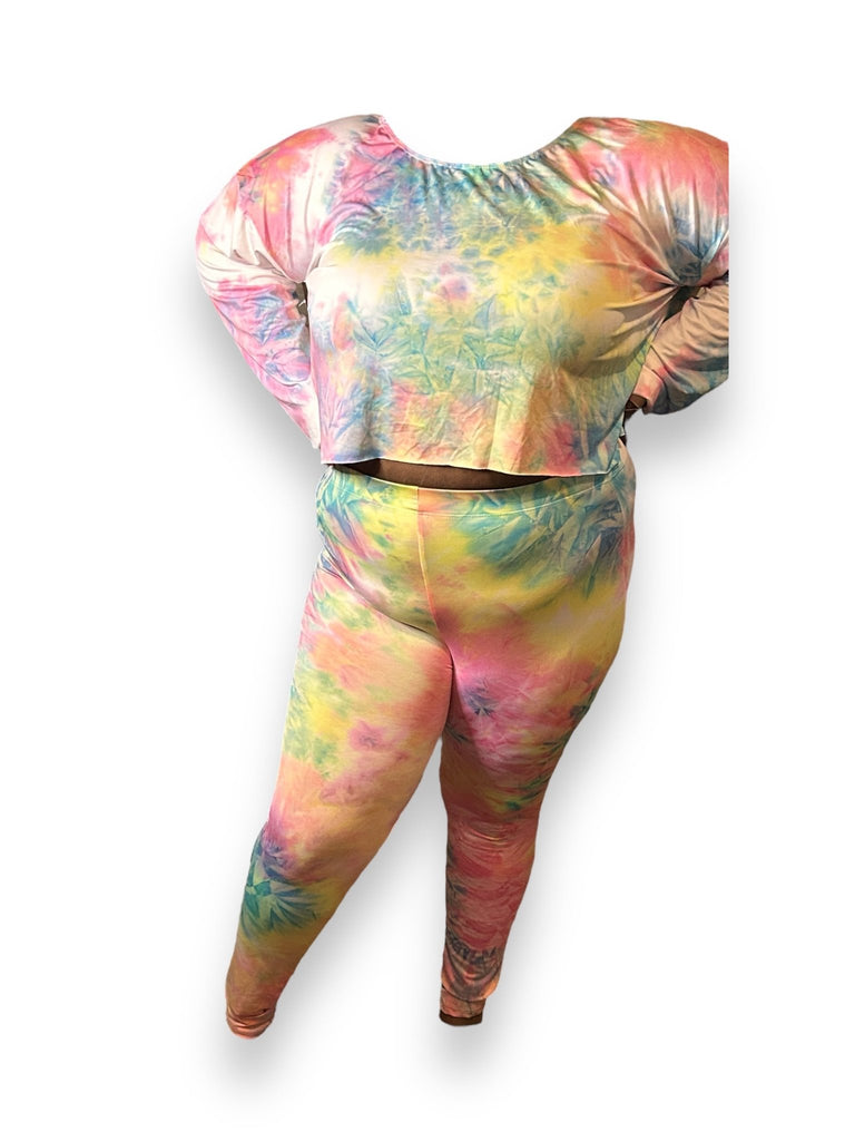 Pastel Tie - Dye Plus Legging Set - QueenzReign