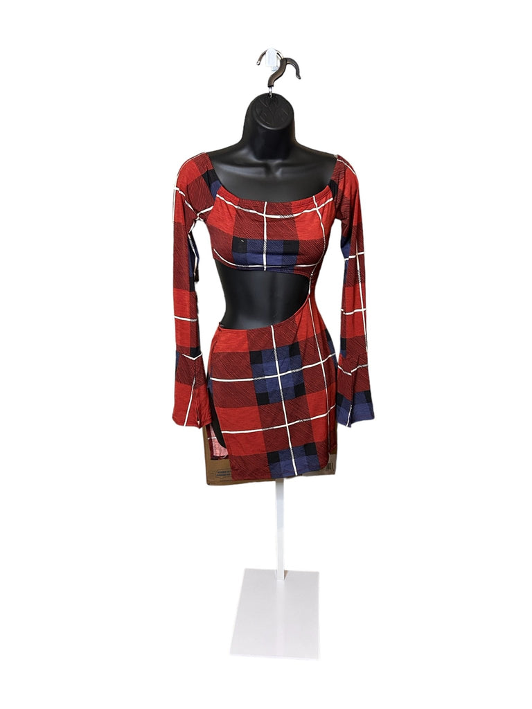 Victoria Plaid Open Side Mini Dress - QueenzReign